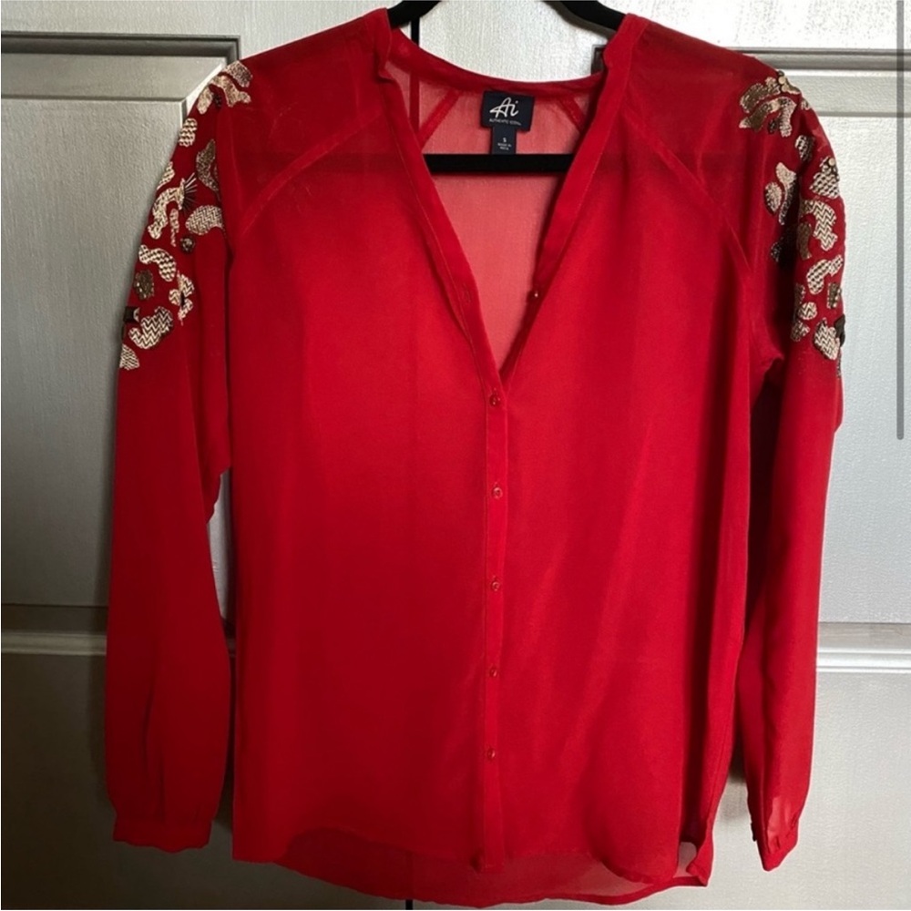 Beaded embroidered blouse